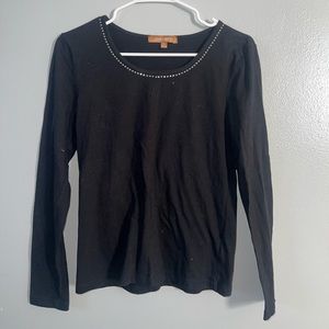 Ellen Tracy black long sleeve top